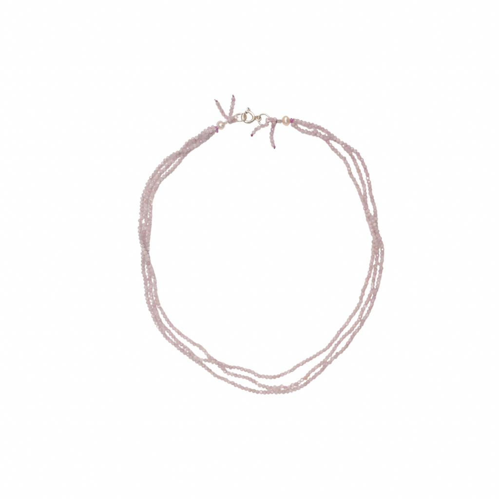 Lilac three layered necklace