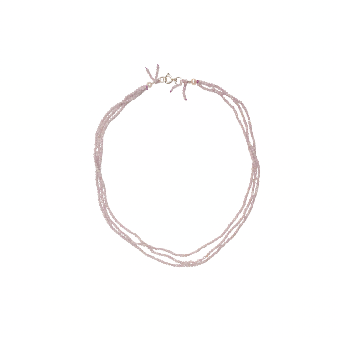 Lilac three layered necklace