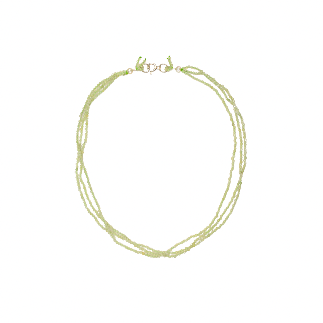 mint green three layered necklace